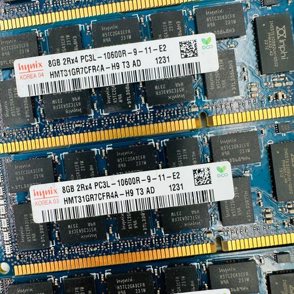 Lot of 64GB (8 x 8GB): Hynix 8GB 2Rx4 PC3L-10600R-9-11-E2 Server Memory - Picture 3 of 8